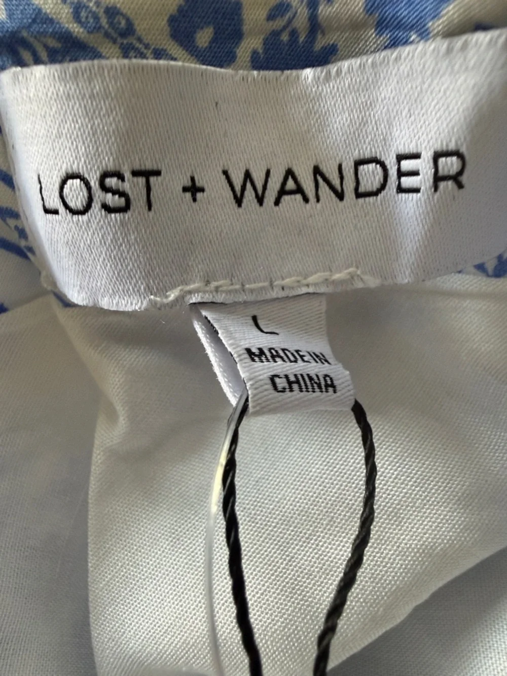 Blue and White Printed Halter Maxi Skirt With Side Zipper